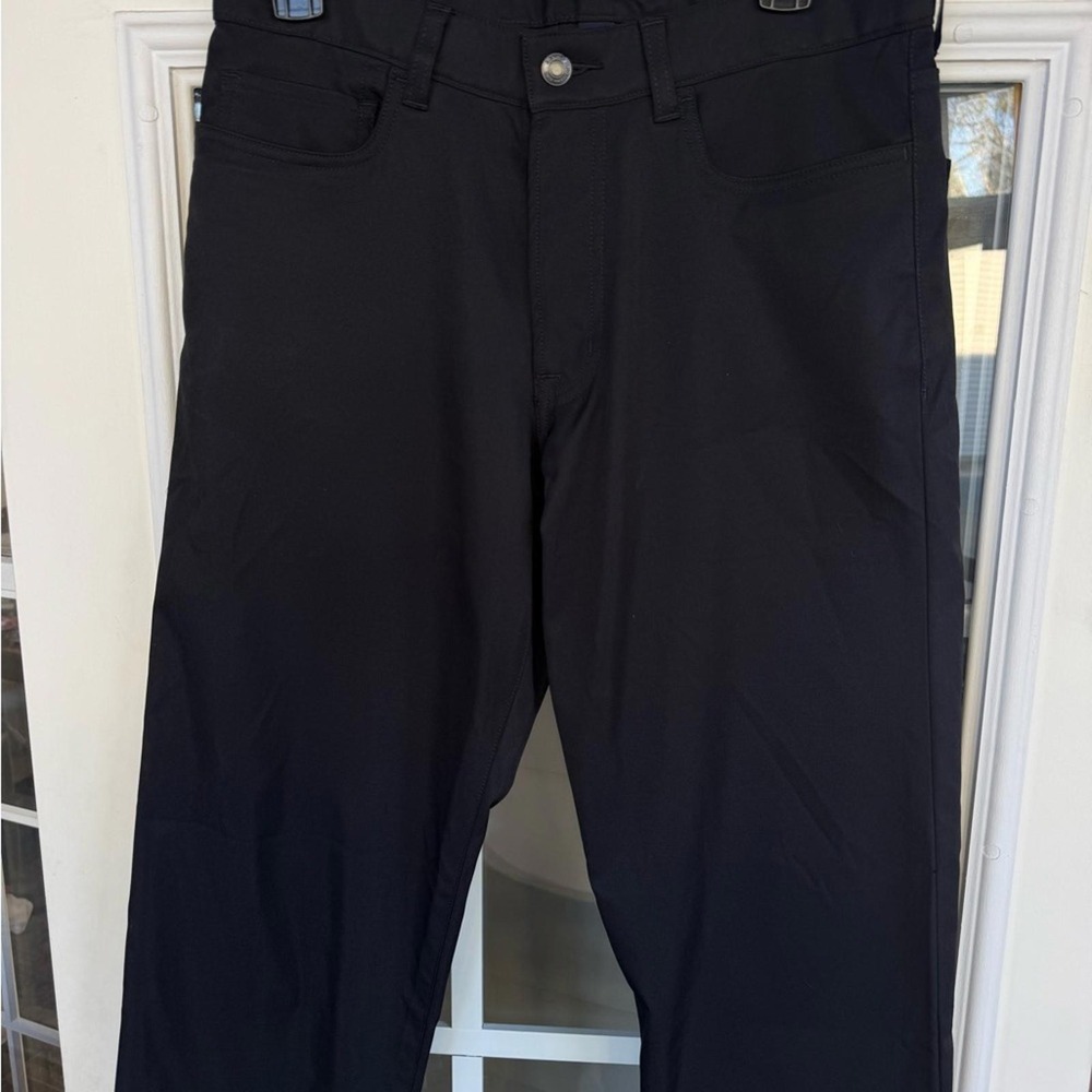 Lands' End Traditional Fit 30 Men's Black Straight Performance Pants Uniform